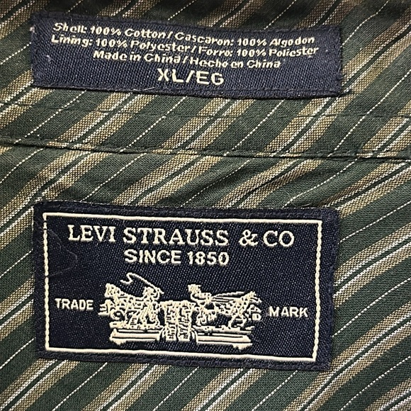 Levis Cotton Sueded Forest Green Double Pocket Utility Jacket Shacket Shirt XL - Picture 9 of 11